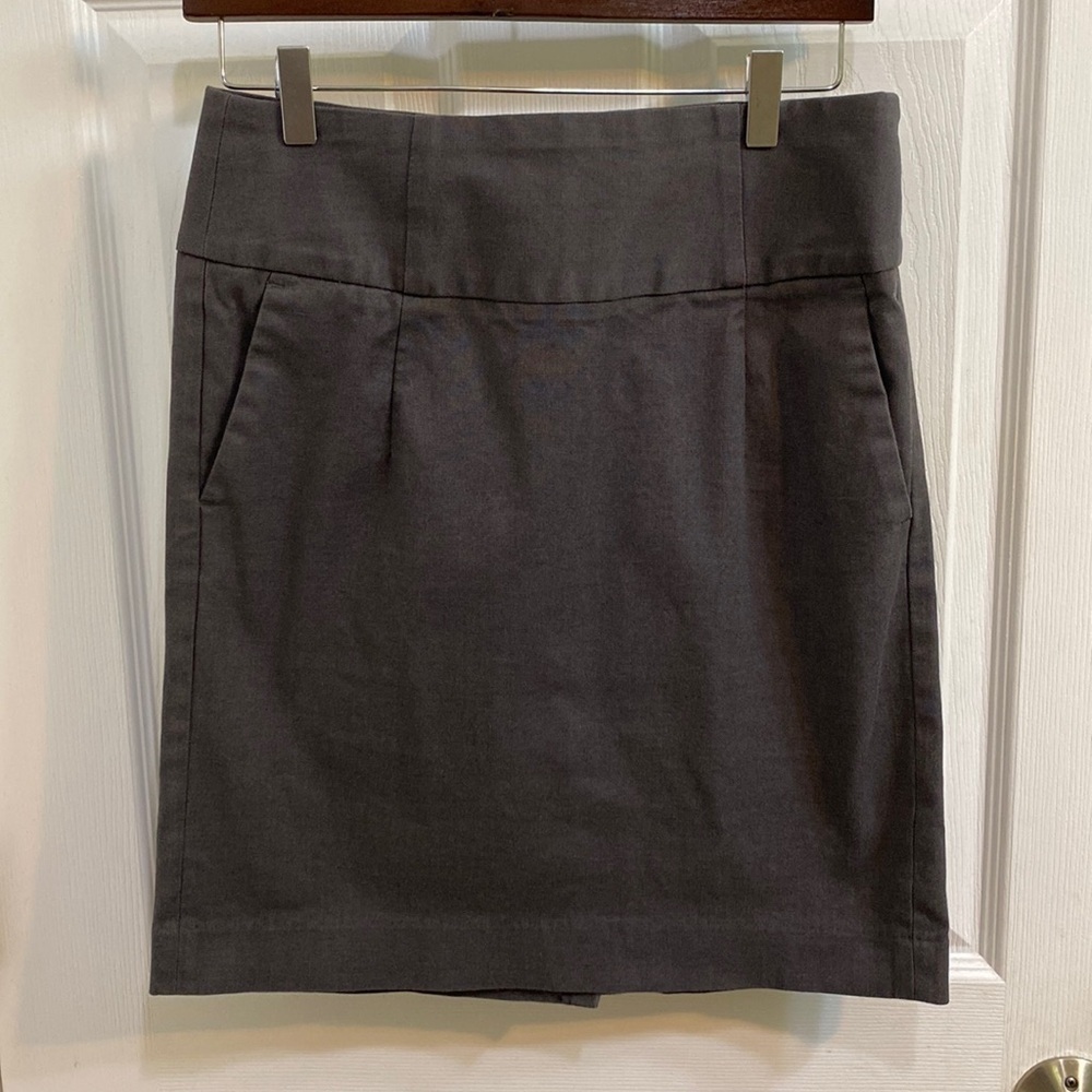 Banana Republic Factory Grey Pencil Skirt Pockets Knee Length Women’s Size 6